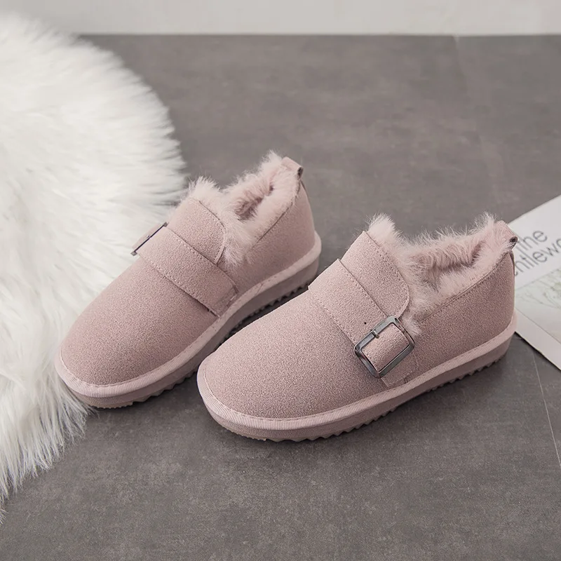 

2021 Winter Boots Women Fashion Flock ANKLE Snow Boots Loafers Plush Warm Cotton Shoes Woman Casual Platform Boots Female
