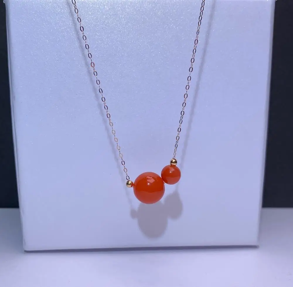 

Подвески shilovem из 18-каратного желтого золота настоящий натуральный южный пробы с красным агатом, без ожерелья, изящные растения, ювелирные и...