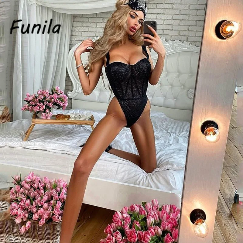 

Sexy Bodysuit for Female Women Black Shiny Bandage One Piece Overalls Sleeveless Fashion Large Size Rompers Lace Up Top Bodycon
