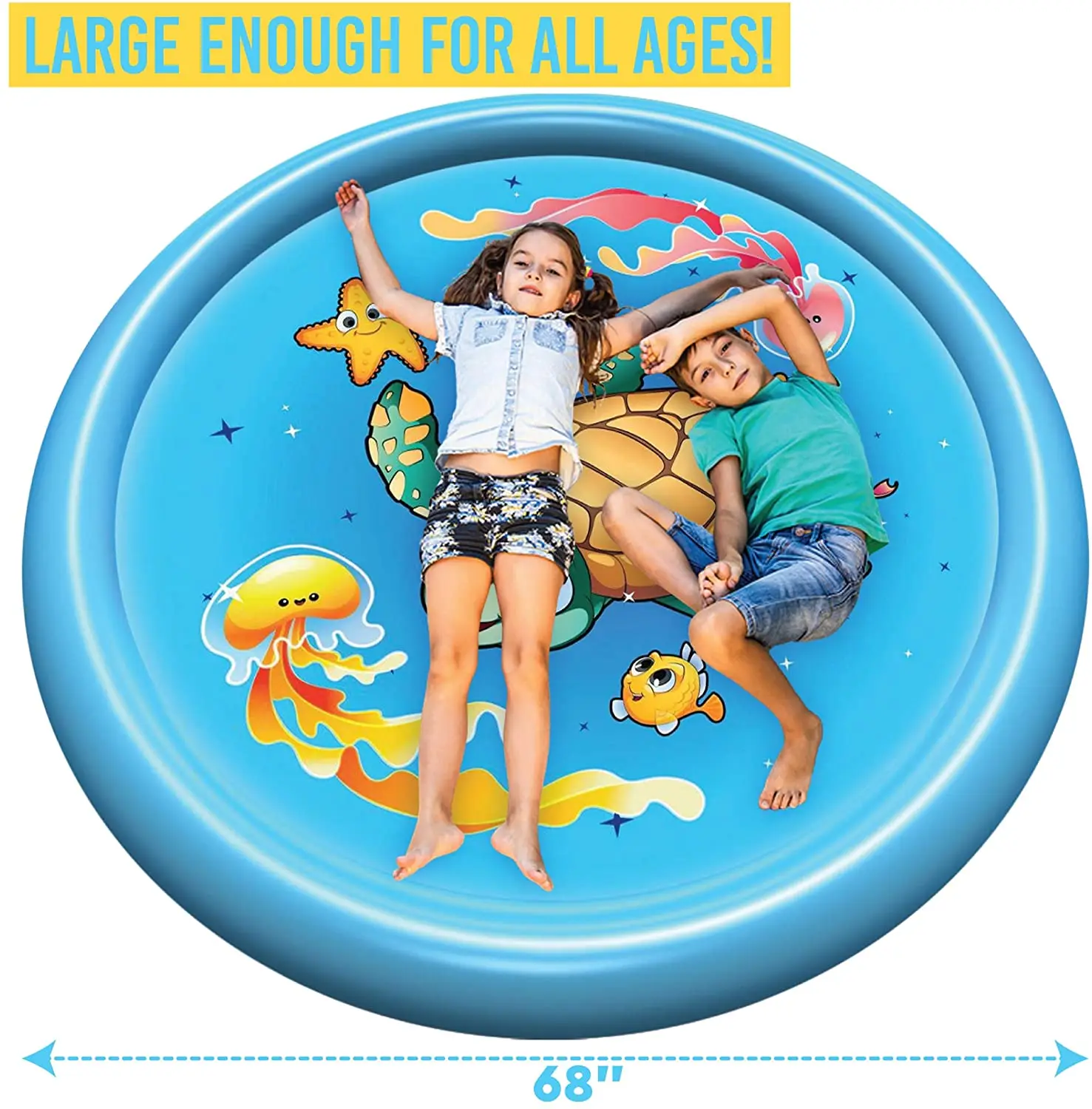 

Splash Sprinkler Play Pad Thicken PVC Cartoon Game Water Spray Pad Kids Outdoor Inflatable Sprinkler Pad Children Play Water Mat
