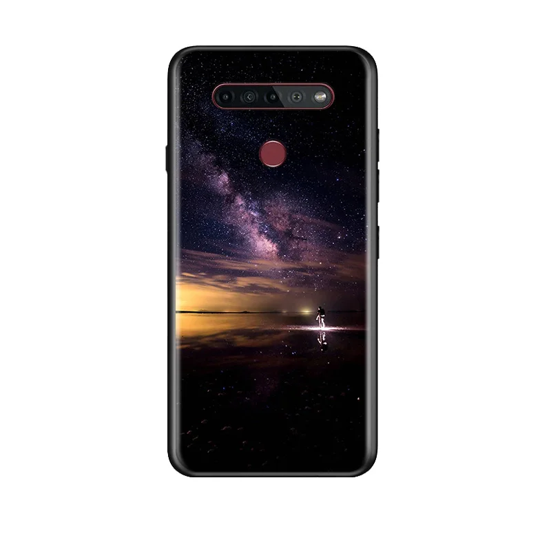 

Bright Starry Sky For LG G8 V30 V35 V40 V50 V60 Q60 K40S K50S K41S K51S K61 K71 K22 ThinQ 5G TPU Silicone Black Phone Case