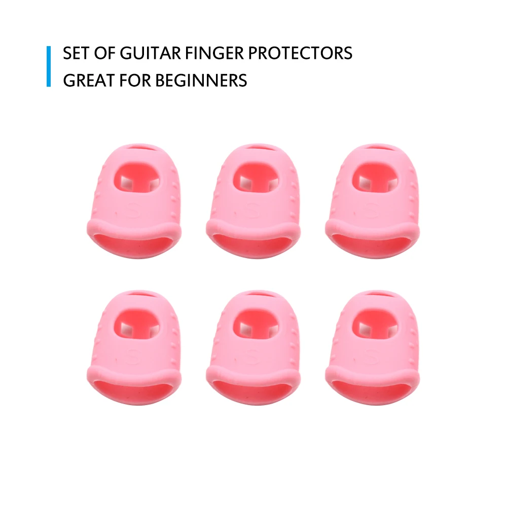 6 шт. S/M 2 L Силиконовая защита для пальцев на гитаре защитные колпачки|Детали и