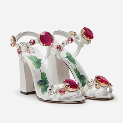 Женские Летние босоножки из натуральной кожи высокого качества на массивном