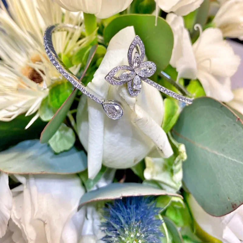 

Women's classic fashion full zircon bow bracelet S925 sterling silver original luxury brand high-quality Valentine's Day gift