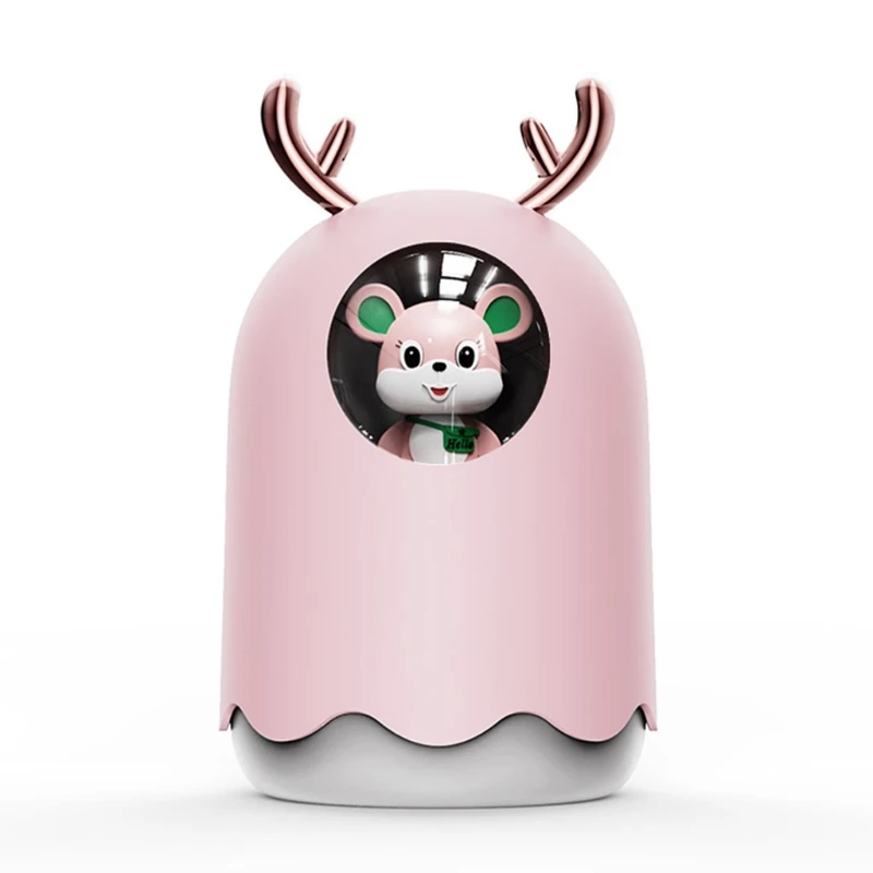 

Cute Antlers 300ml Mini USB Humidifier Mute Aroma Essential Oil Diffuser Fogger Aromatherapy Mist Maker with LED Light