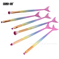 maange small 6 makeup brushes colorful fishtail makeup tools basic makeup brushes 11 11 cosmetic hot selling