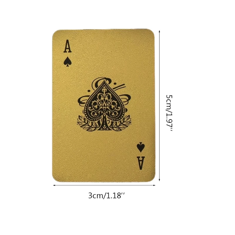 

PXPF Golden Playing Cards Plastic Poker Game Deck Foil Pokers Pack Cards Waterproof Card Gift Collection Gambling Board Game