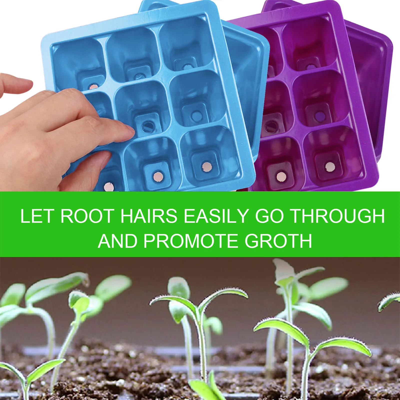 9 лунок посадки семян набор лотков завод ящик для проращивания с куполом и основа