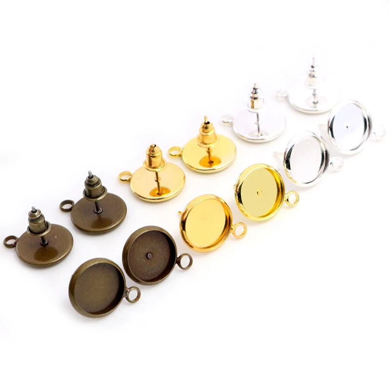 8 мм 10 шт./лот бронзовые серебристые золотые цвета серьги-гвоздики фурнитура