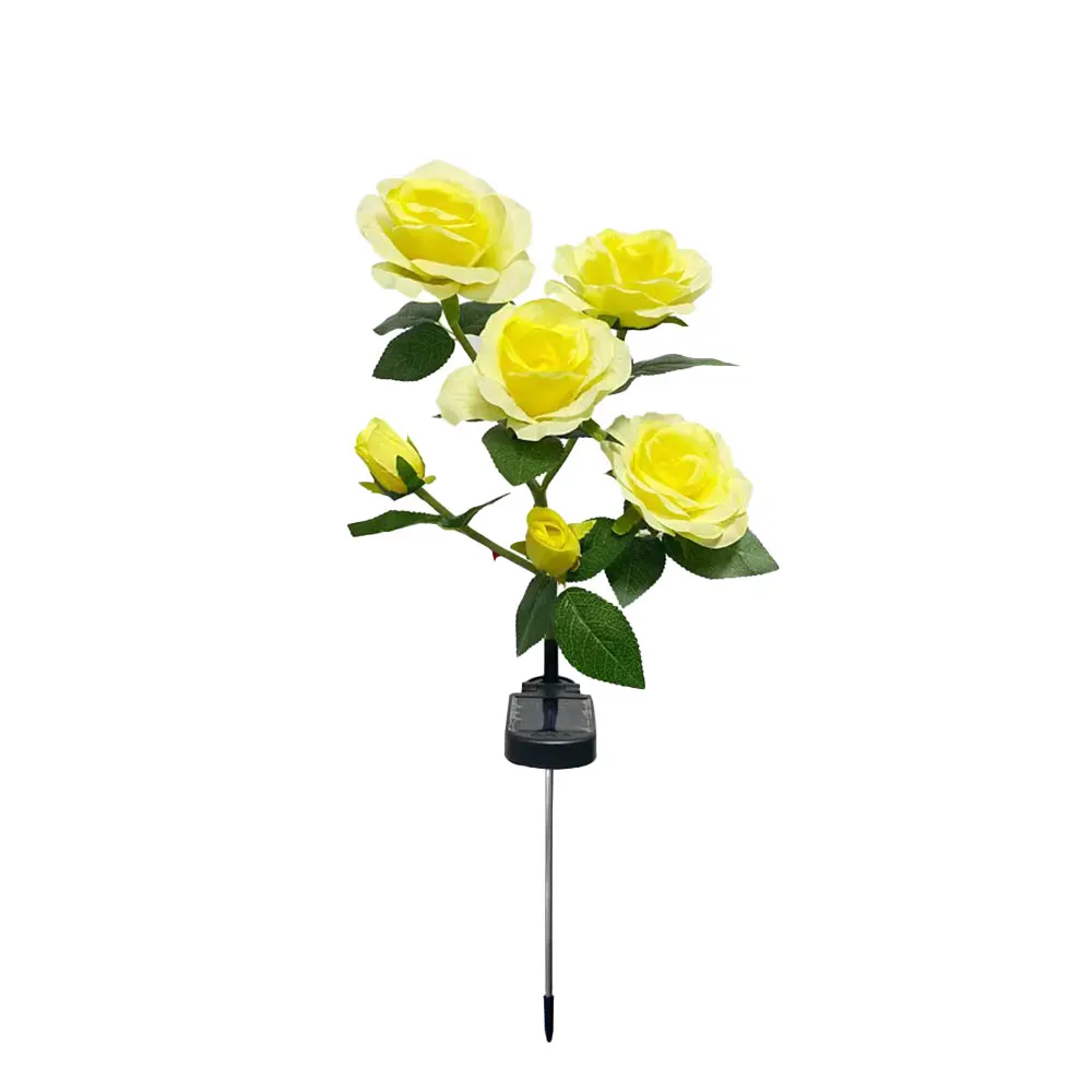 

LED Solar 6-head Simulation Rose Flower Light Waterproof Garden Landscape Lamp Outdoor Lawn Lamp Home Decorative Flower Lights