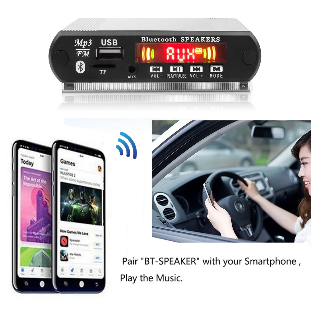 Mp3-плеер KEBIDU Плата декодера беспроводной Bluetooth MP3 WMA автомобильный аксессуар с