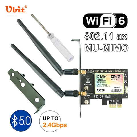 Wi-Fi-адаптер Ubit AX200, 5,0 Гбит/с, 2 диапазона