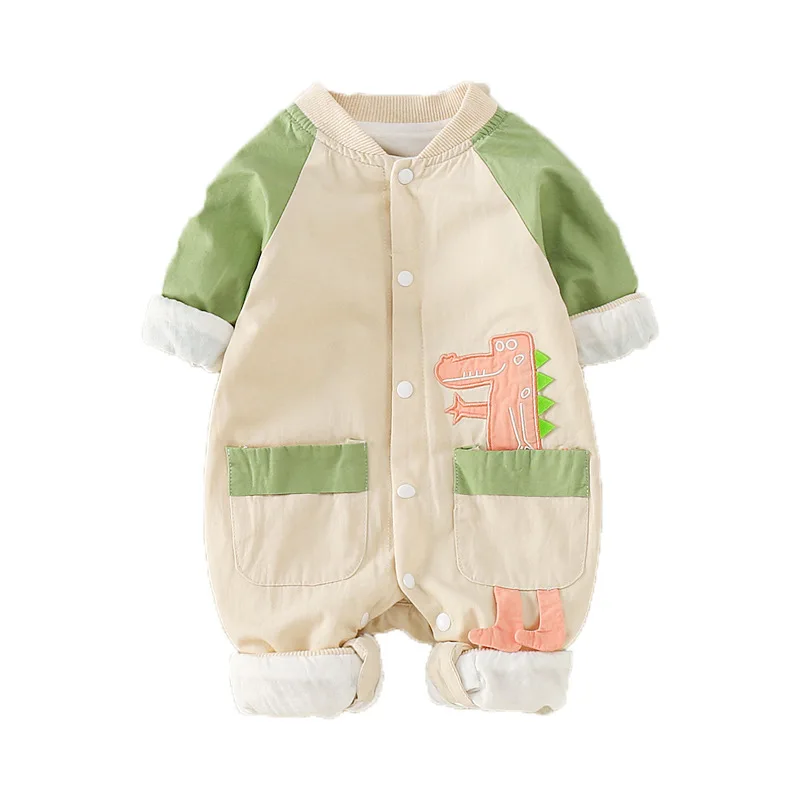 

2020 Cute Baby Boys Girls Rompers Warm Long Sleeve Newborn Jumpsuits Autumn Winter Cartoon Infant Clothes Toddler Clothing