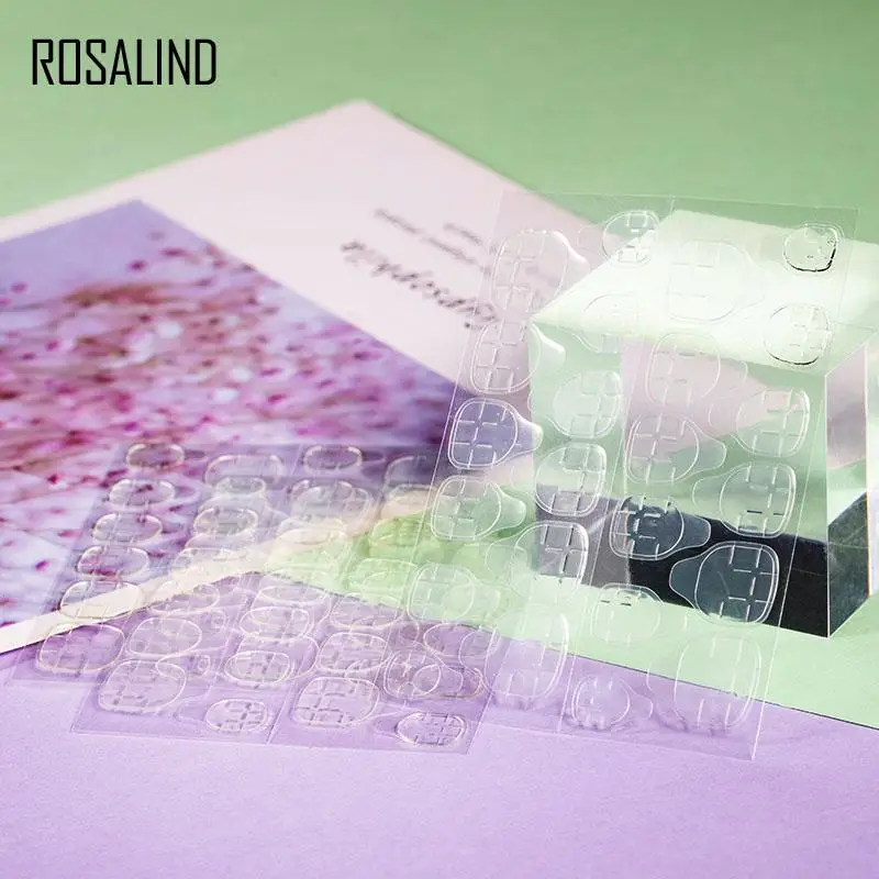 ROSALIND 120 шт накладные наклейки для ногтей s Матовый дизайн липкий прозрачный клей