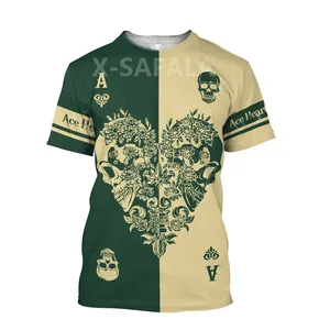 Poker Skull Новый Для мужчин Для женщин Для мужчин 3D, с цветочным принтом, футболки в стиле унисекс 6 Harajuku футболка футболки