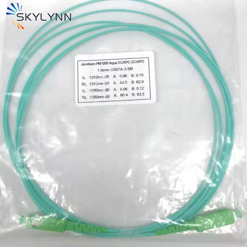 Hot Sale In France, 100Pcs SC/APC-SC/APC Single Mode G652D/G657A1/G657A2 Simplex Core 1.6mm 3.5 Meter Fiber Optic Patch Cord