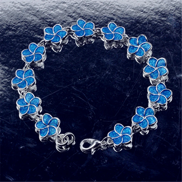 New Silver Bracelet Temperament Women's Wild Rose Inlaid Imitation Opal Chain | Украшения и аксессуары