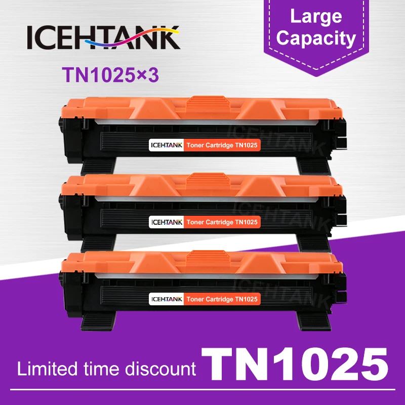 ICEHTANK 3 PCS TN1025 toner cartridge compatible for Brother TN1030 TN1050 TN1060 TN1070 HL-1110 1210 MFC-1810 DCP-1510 1610W