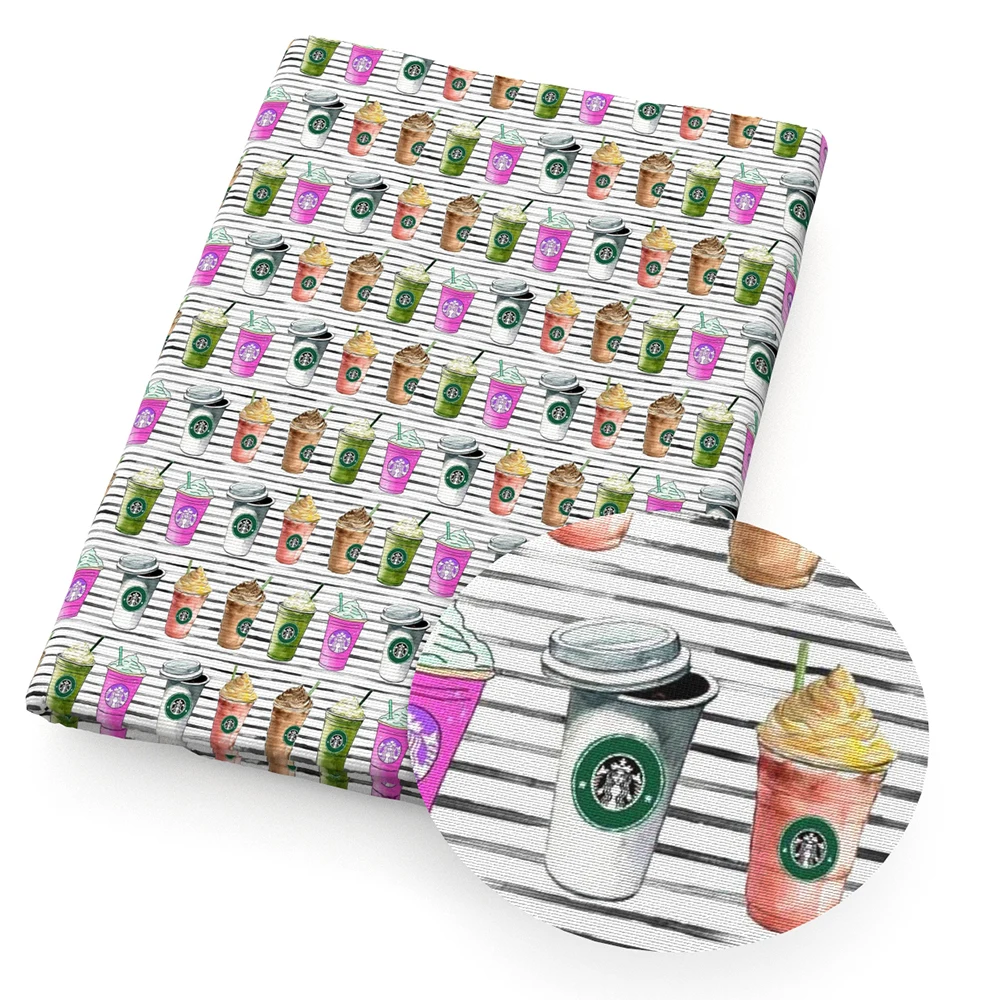 Кофейные зерна чашка питьевой Полиэстер хлопчатобумажная ткань пэчворк для