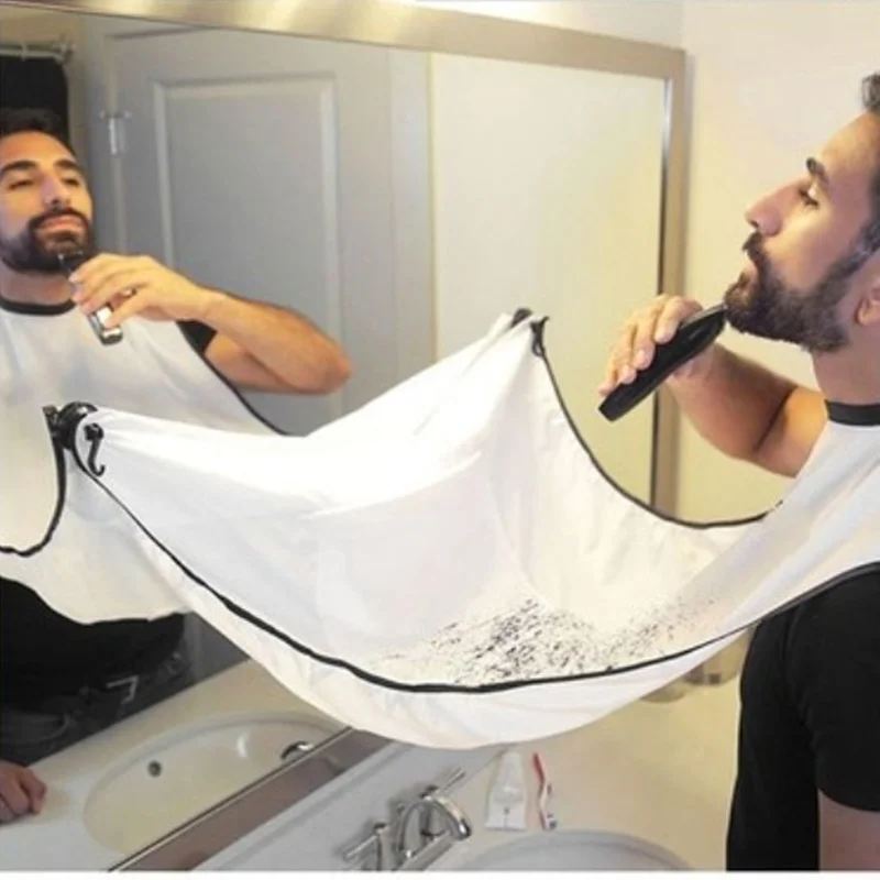 

Beard Apron Beard Care Clean Gather Cloth Bib Facial Hair Dye Trimmings Shaving Apron Catcher Cape with Two Suction Cups #746