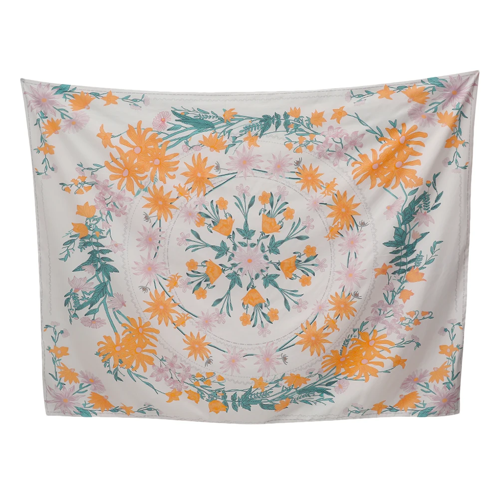 Indian Mandala Tapestry Wall Hanging Flower Psychedelic Decor for Living Room Bedroom Bohemian Plant Print | Дом и сад