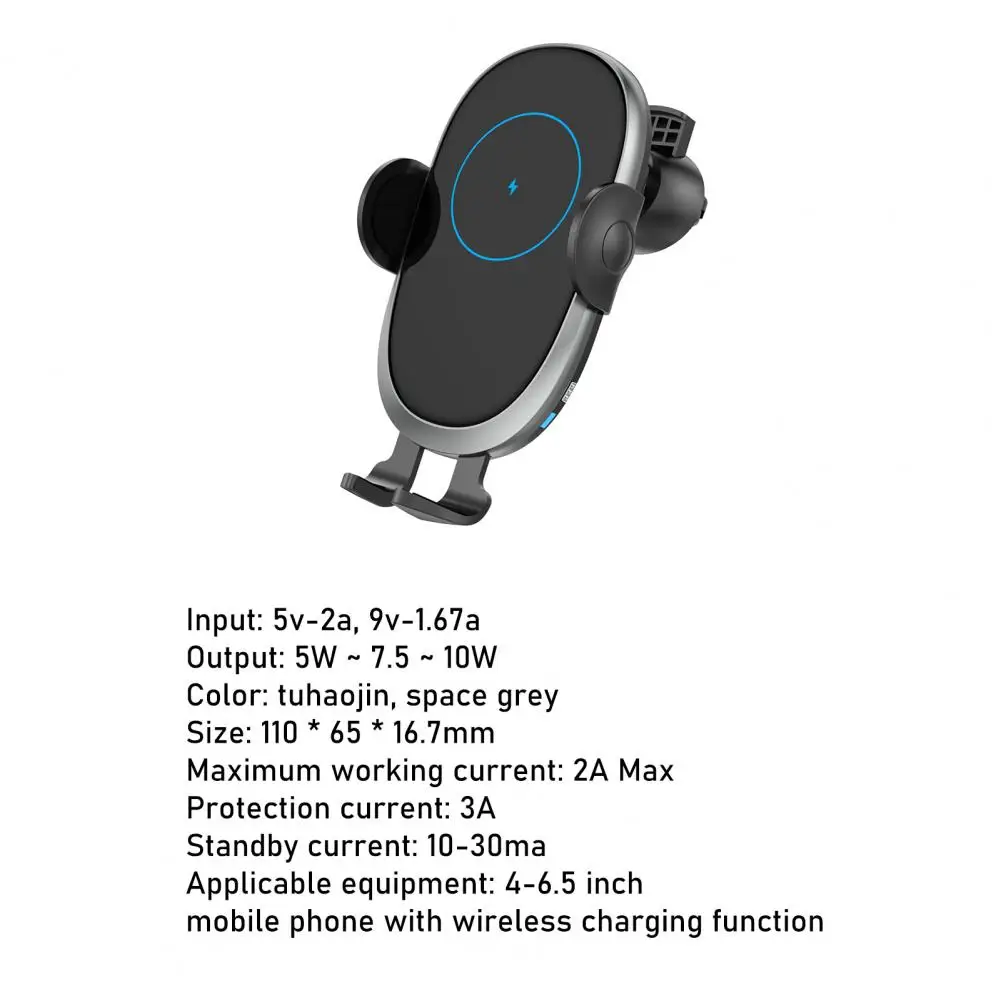 

Professional C6 Wireless Car Charger Mirror Design High Efficiency ABS Auto-Clamping Wireless Charger for Car Accessories Goods