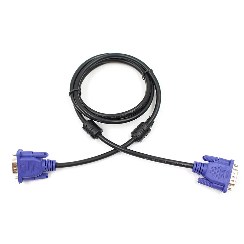 

VGA Extension Cable HD 15 Pin Male to Male VGA Cables 1.5M Cord Wire Line Copper Core for PC Computer Monitor Projector
