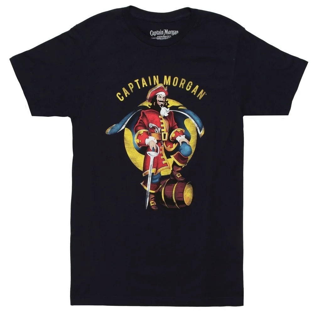 Мужская футболка с логотипом капитана Моргана высокого качества хипстерские