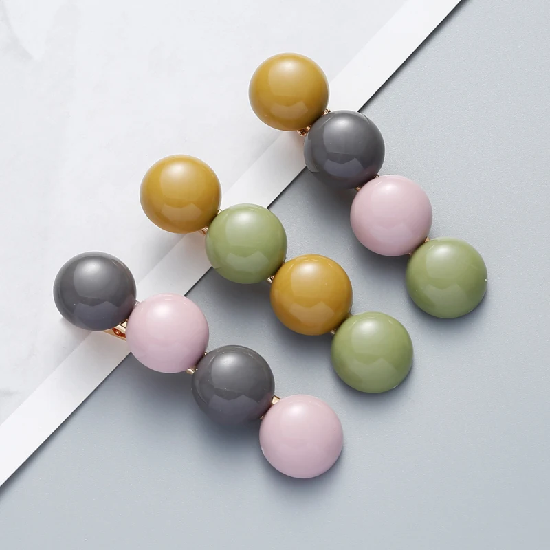 Женские круглые акриловые заколки для волос Find Me милые красочные геометрические