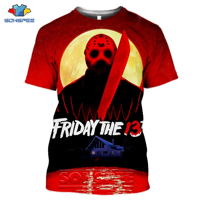 

Friday the 13th 3D Print T-shirt Horror Movie Game Streetwear Men Women Fashion T Shirt Jason Voorhees Tshirt Tops Male Clothing