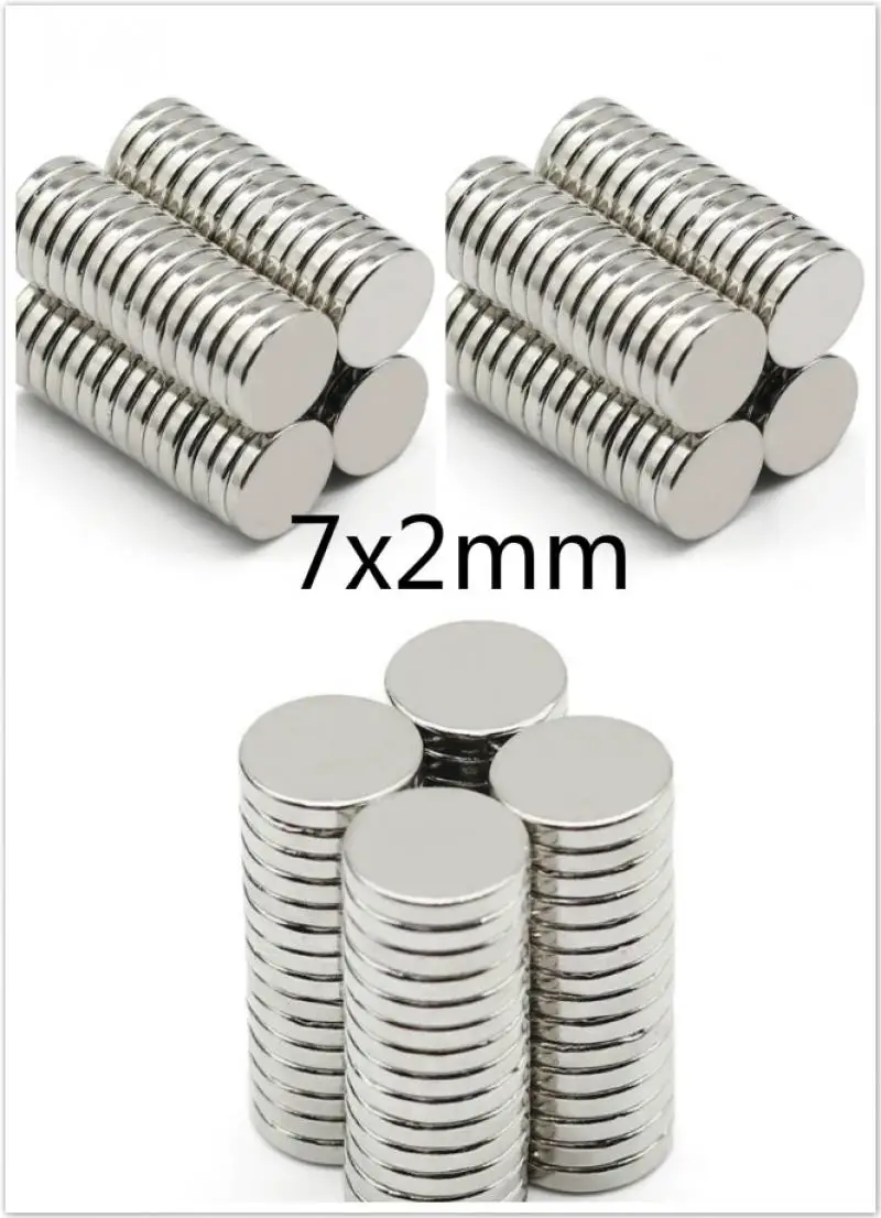 

7x2mm Small Round Neodymium Magnet Rare Earth Strong Powerful Permanent Fridge NdFeB Magnets DISC 25/50/100 Pcs