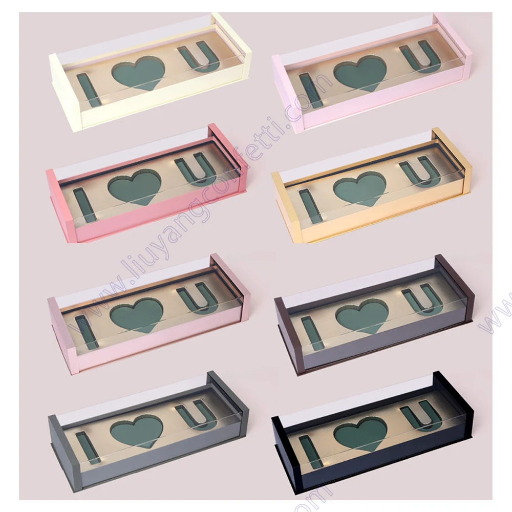 Подарочная коробка с цветами на День святого Валентина I Love U женские идеи большая