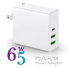 65W USB Type C PD Fast Wall Charger Laptop Adapte For iPhone/Samsung/Xiaomi Travel PD charger Mobile Phone Accessories