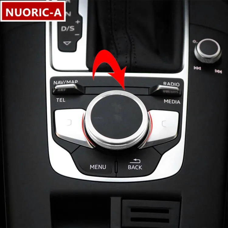 For Audi A3 8V S3 2013-2018 Center Console Multimedia Knob Switch Circle Decoration Cover Trim Car Styling Interior Accessories
