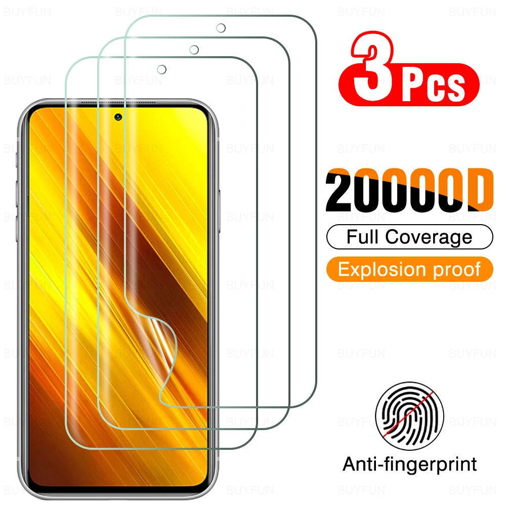 

3PCS Hydrogel Film For Xiaomi Mi poco X3 NFC X2 M2 M3 F2 F3 pro 5G For xiami xiomi mi x3pro pocof3 pocom3 Cover Screen Protector