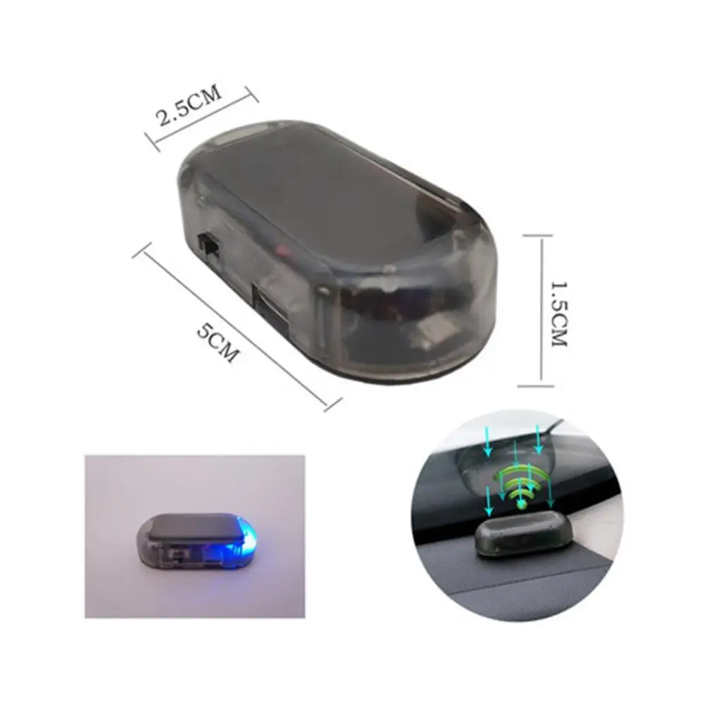 

NEW Solar USB Power Car Alarm Light Anti-Theft Warning Blinking Fake Car Led Light Blinking Lamp Red Blue New Update