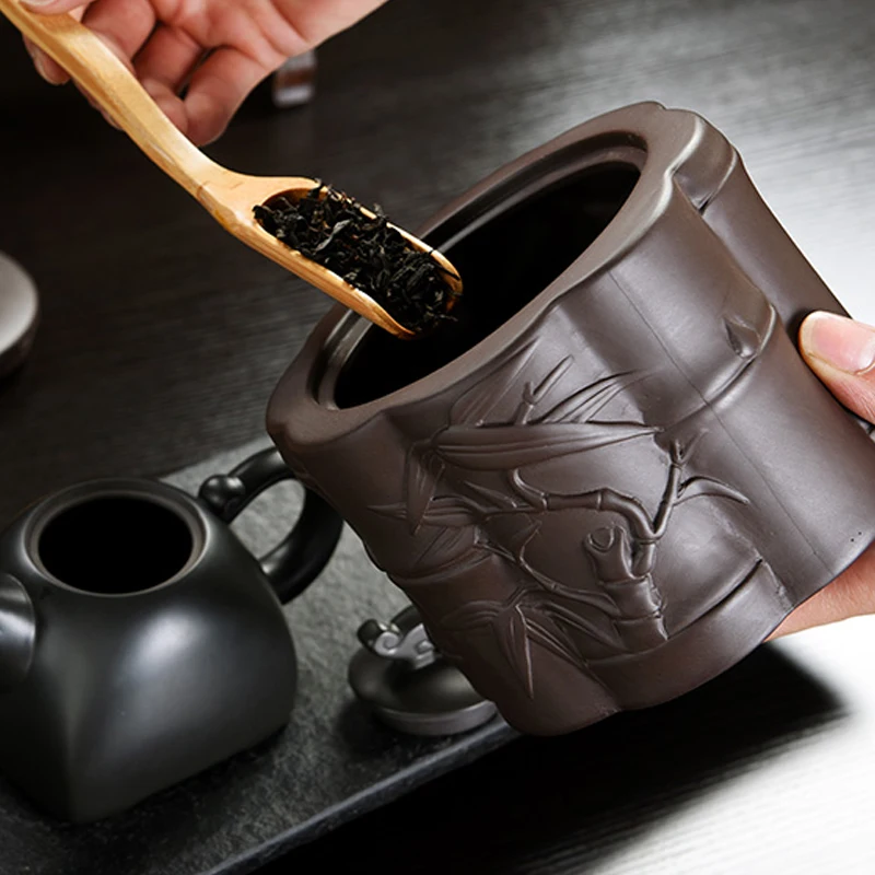 Коробка для хранения чая Dragon Tea Caddy фиолетовая глина Puer коробка зеленого банка