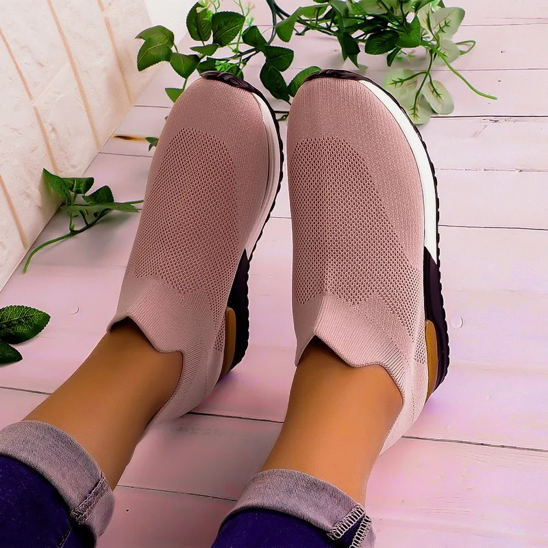 

Sneakers Women Vulcanized Shoes Ladies Solid Color Slip-On Sneakers for Female Casual Sport Shoes 2021 Fashion Mujer Shoes