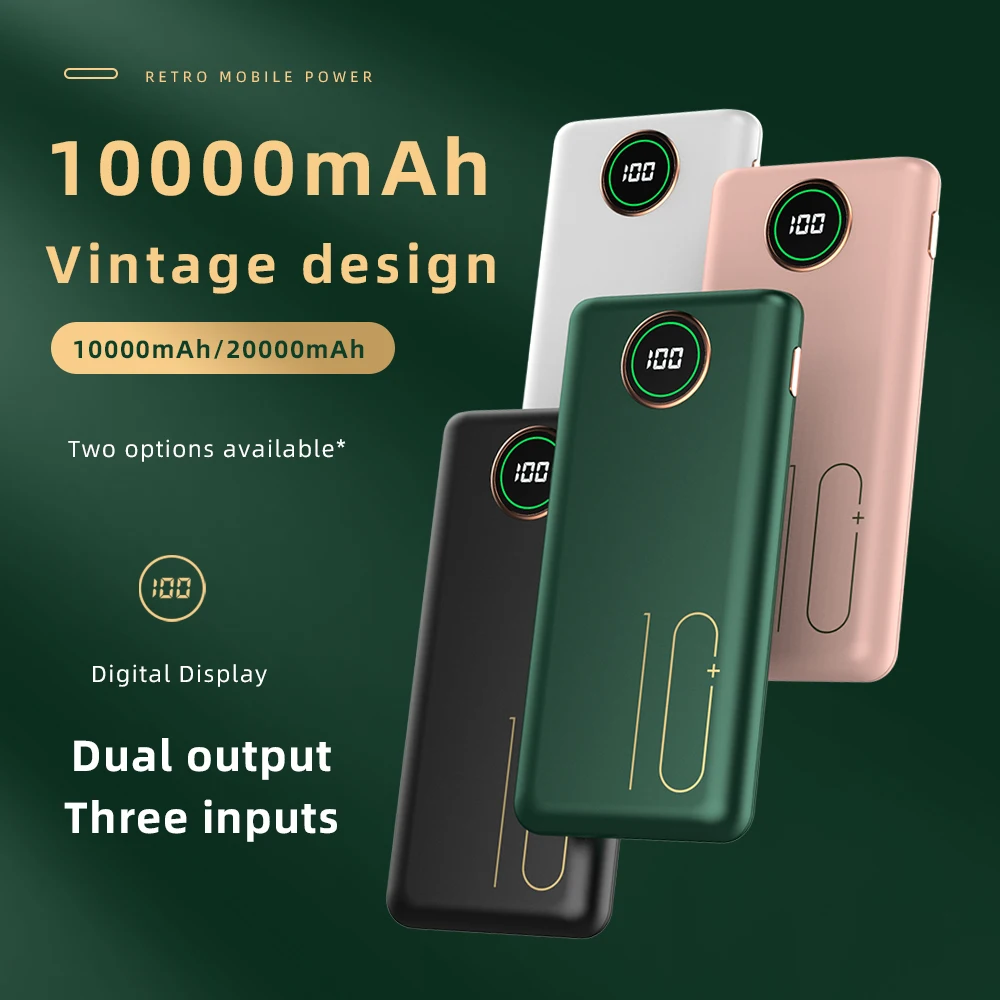 Портативный внешний аккумулятор CASEIER 20000 мАч 10000 с цифровым дисплеем|Внешние