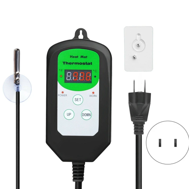 Digital Seedling Heat Mat Thermostat Temperature Controller for Seed Germination Reptiles and Brewing Setting Range Is 68-108 Fa |