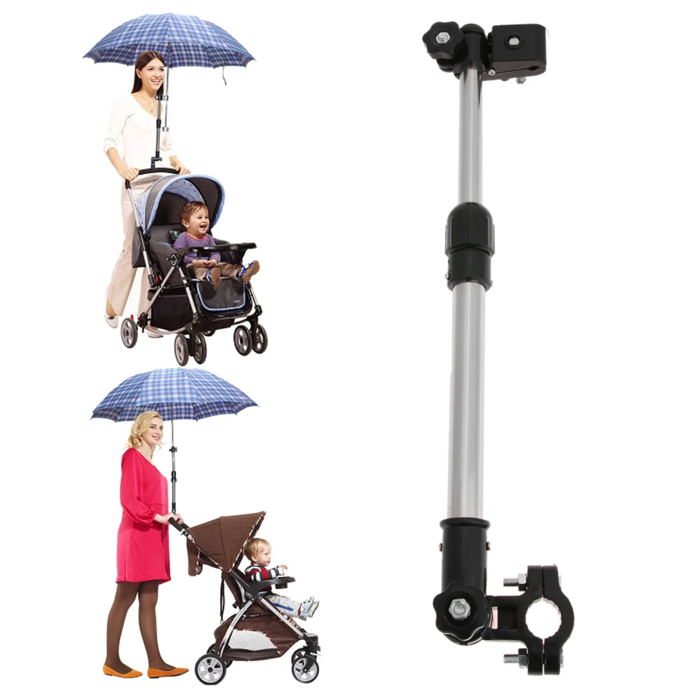 

Подставка для крепления на коляску, аксессуары для детской коляски, держатель для зонта, регулируемая тележка для зонта, полка для зонта, кр...