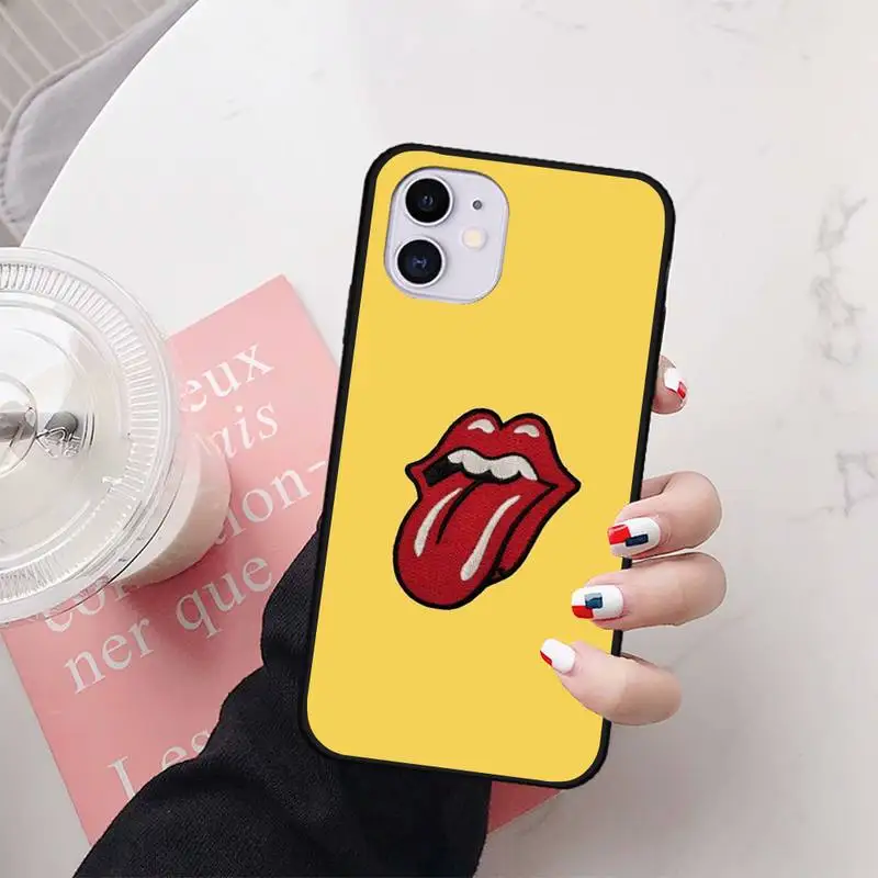 

Rock Band The Rolling Stones Phone Case Black TPU For IPhone 12 11 PRO MAX X XS XR 6S 7 8 PLUS SE Cases Cover