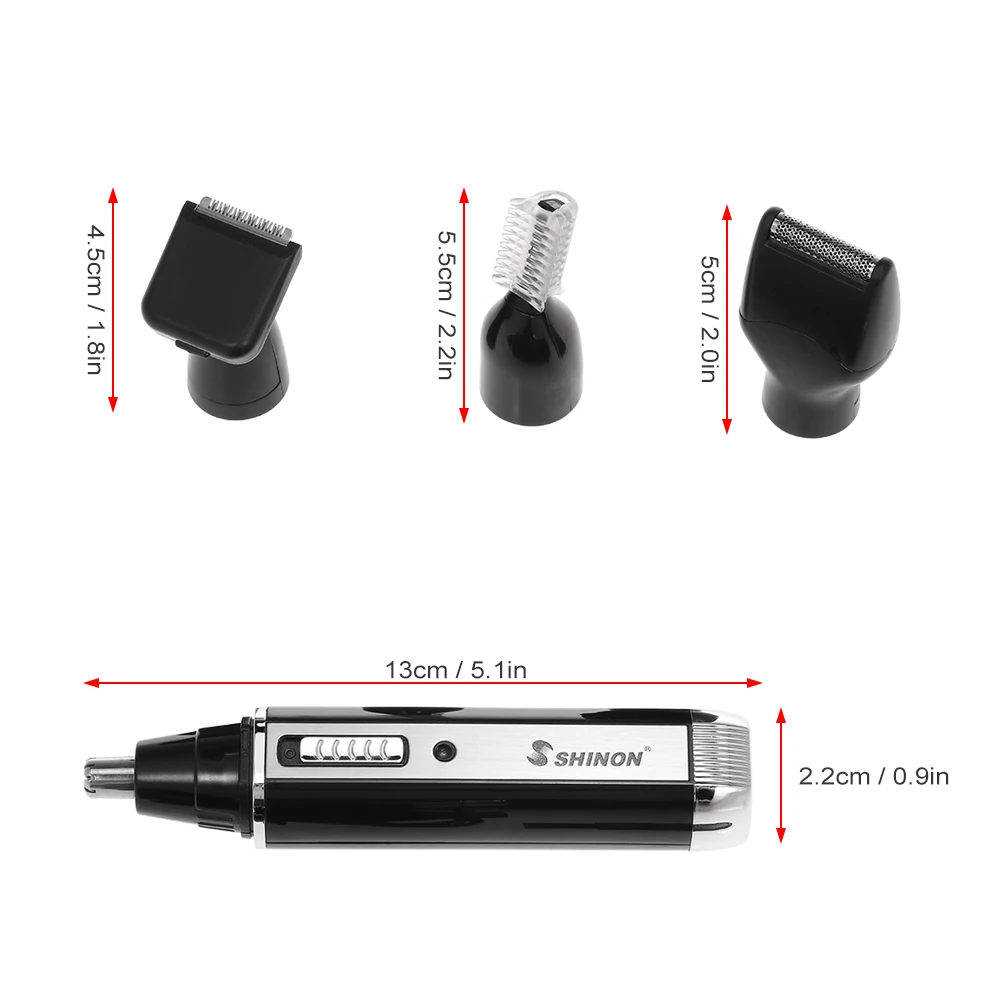 SHINON 4 in 1 Nose Hair Beard Eyebrow Rechargeable Electric Trimmer Shaver Clipper | Красота и здоровье