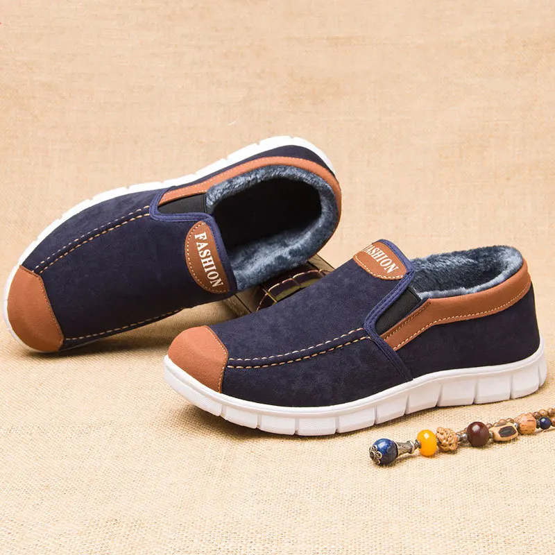 Мужские Ботильоны Зимние ботинки Зимняя Теплая мужская обувь без шнуровки s 2020