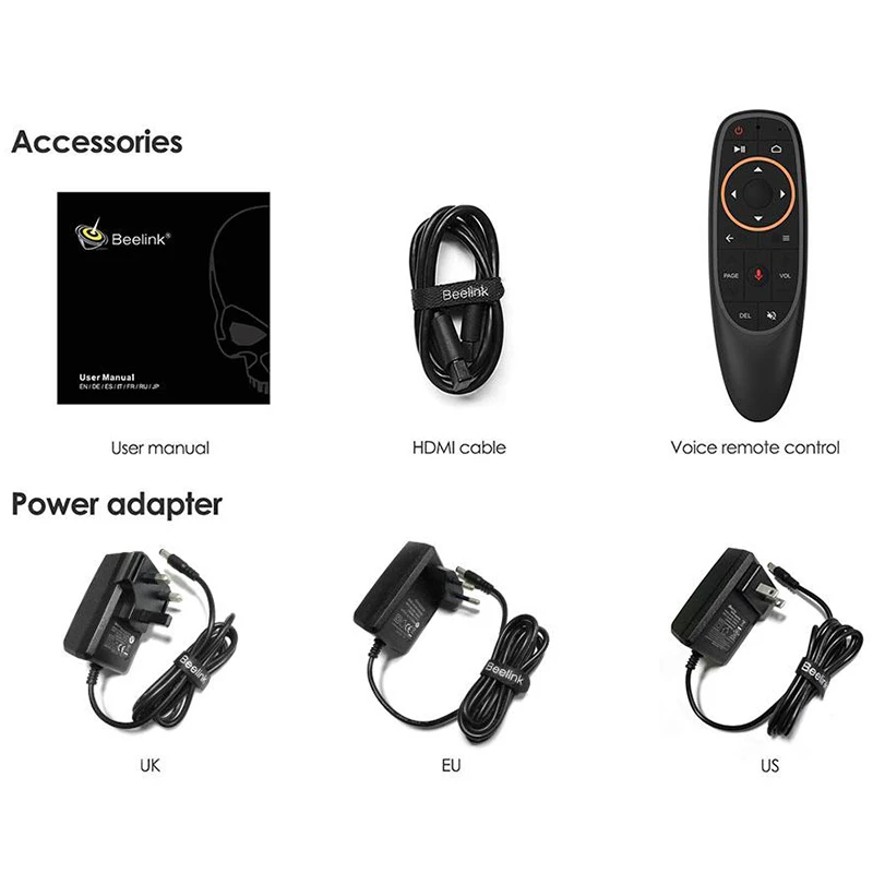 Beelink GT-King Android 9,0 четырехъядерный Bluetooth 4,1 tv BOX Amlogic S922X 4G/64G 2,4G+ 5G 1000M LAN Wifi USB 3,0 голосовой пульт дистанционного управления