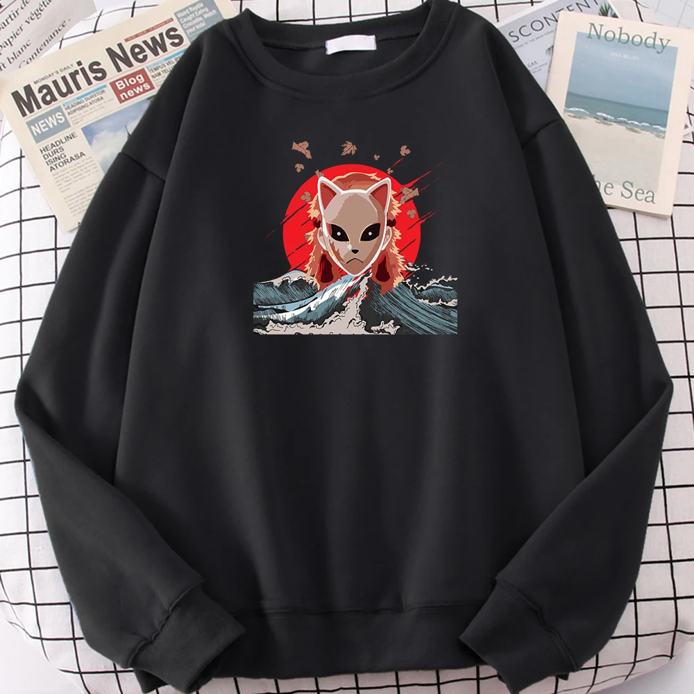 

Lady Hoodie Anime Demon Slayer Sabito Printed Hoodied Top Woman Popular Round Neck Sport Fleece Warm Woman Hoody 1Pc Custom Made