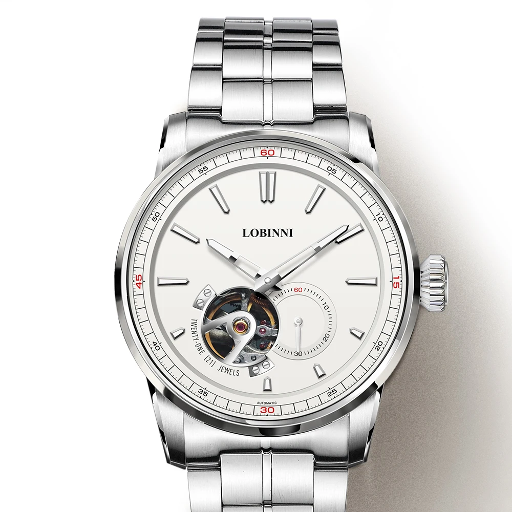 Мужские автоматические часы мужские наручные LOBINNI роскошные механические