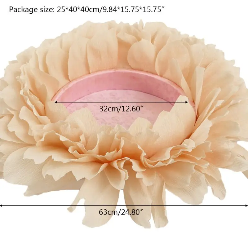 

OOTDTY Baby Flower Shaped Posing Container Baby Bed Newborn Big Petal Photography Props Infant Photo Shooting Accessories