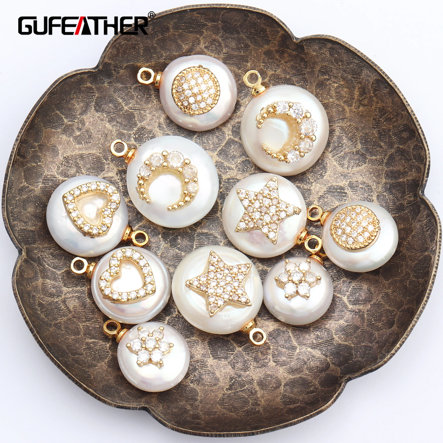 GUFEATHER M461 ювелирные аксессуары жемчужная подвеска ручная работа медный металл для