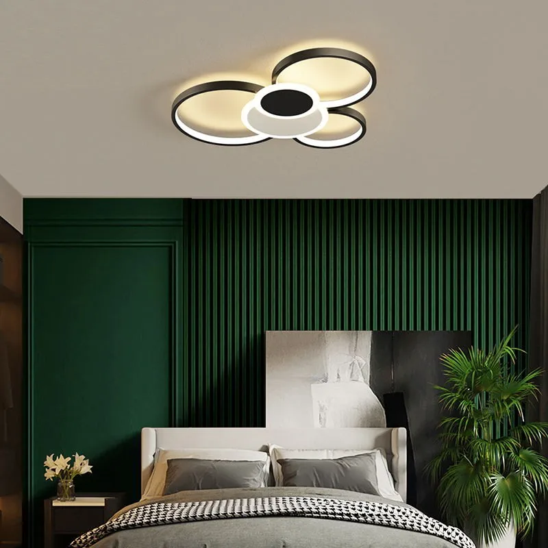 

Nordic Iron Circle LED Ceiling Light Living Room Bedroom Study Creative Surface Mount Lamp Acrylic Simple Home Ceiling Lighting